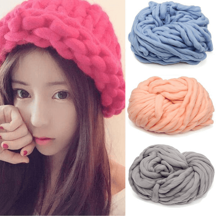 Five Color Scarf Knitted Line Warm Hat Hooded Scarf Earflap Best for Beginning Knitter