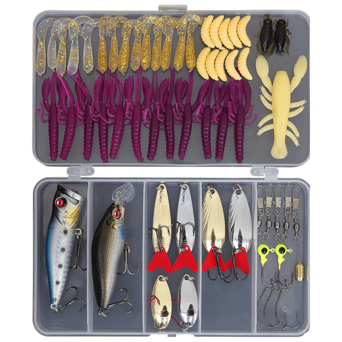 17-101 Pcs Fishing Lure Set Fishing Tackles Kit Baits Hooks