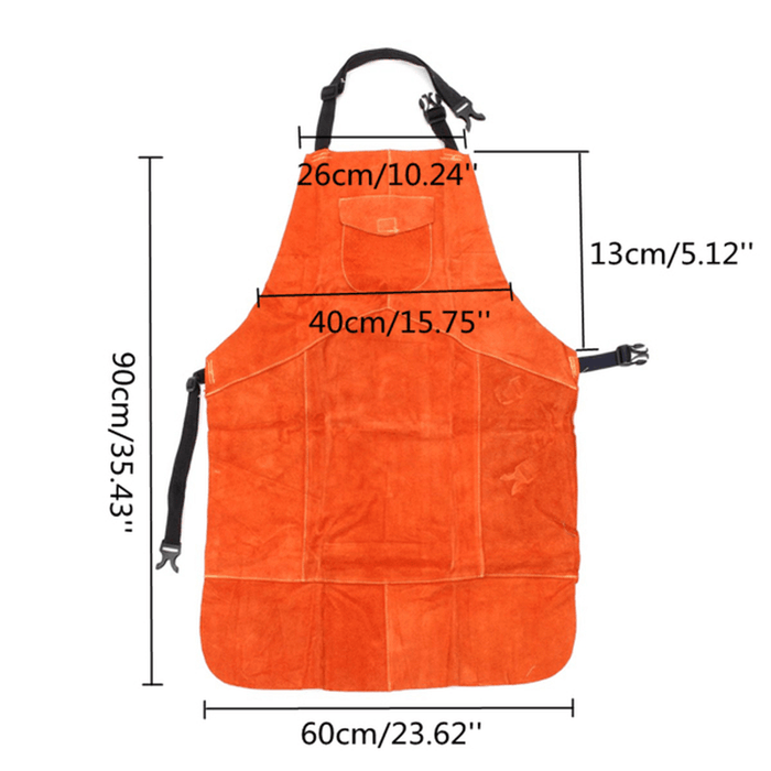 Soldering Apron Cowhide Leather Welding Protective Apron Heat Resistant Soldering Mechanic Smock