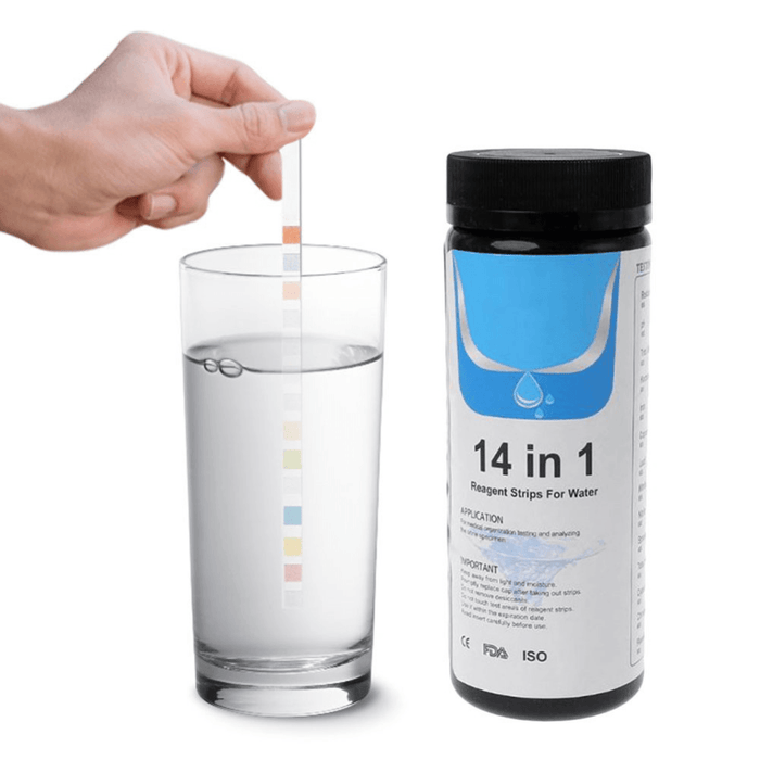 50PCS Upgrade 14-In-1 Drinking Water Test Strip Tap Water Quality Test Strip for Testing Hardness PH Bromine Nitrate Water Quality Tester