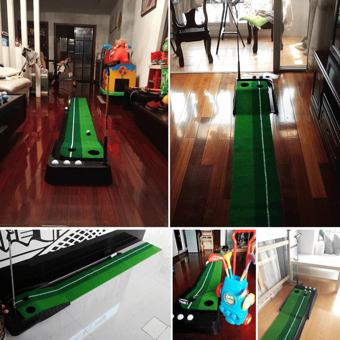 9.8Ft Golf Dual Track Golf Simulator Practice Golf Ball Return Machine Indoor Outdoor