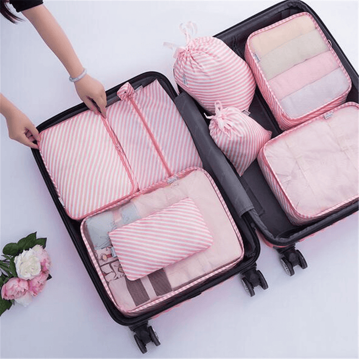 8PCS Travel Luggage Organizer Set Storage Pouches Suitcase Packing Bags