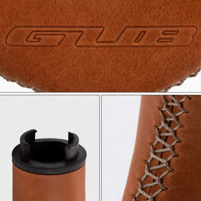 GUB G-611 Cow Leather MTB Bike Handlebar Cover Aluminum Alloy Lock Ring Ergonomic Handle Grip for 22.2Mm Cycling Handlebar