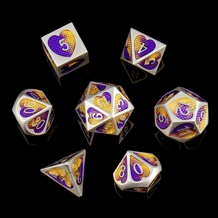 7Pcs Zinc Alloy Polyhedral Dices for Dungeons & Dragons D20 D12 D10 D8 D6 D4 Desktop Games