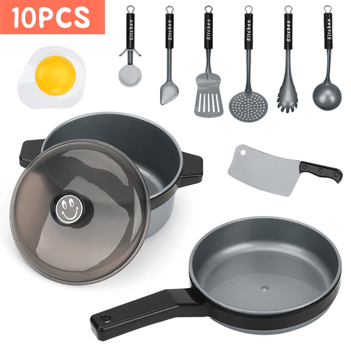 10/15/28/36/44Pcs Kids Kitchen Pretend Play Toys Cookware Toys with Pots and Pans for Toddlers Girls Boys Cooking Playset Toys for Kids Kitchen Playset Accessories