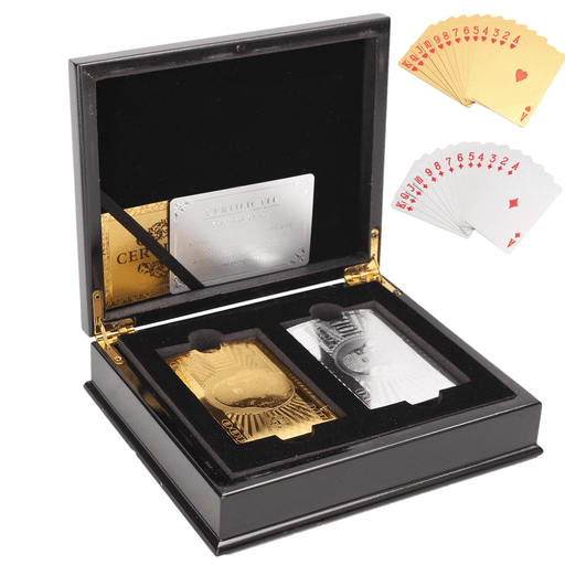 1 Set of Noble Classic 2 $100 Gold & Silver Playing Cards Regular Poker Deck Collectible Box
