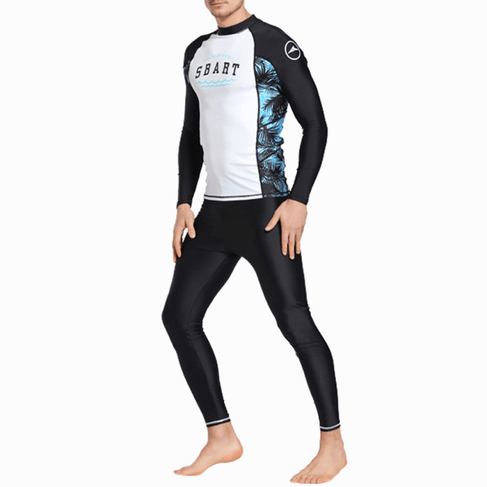 Men'S Skinny Patchwork Wter Protective Diving Suit Swimsuit for Men Swimwear