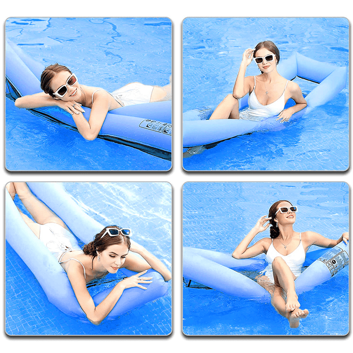 70Inch Inflatable Water Hammock Swimming Pool Air Mattress Lounge Bed Floating Sleeping Chair Camping Summer Beach