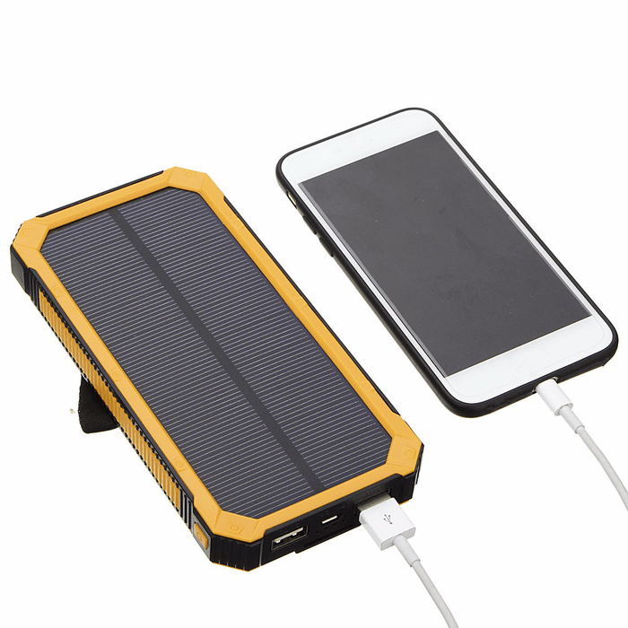 Waterproof 8000Mah Portable Solar Charger Dual USB Battery Power Bank