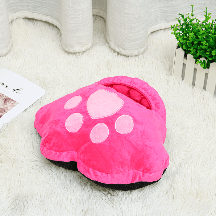 Cartoon Plush Cat Claw Warm Foot Super Soft Hand Warmers Removable Washable USB Electric Heating Home Soft Cute Shoes