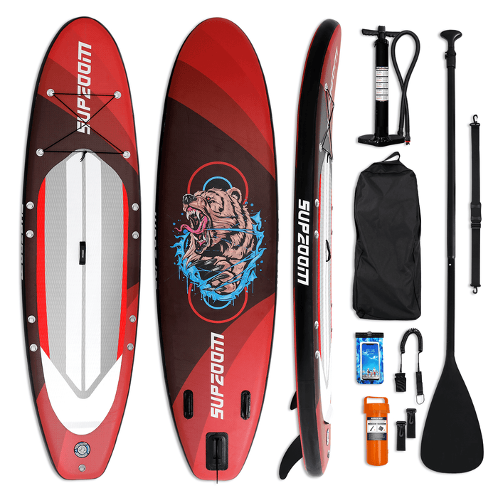 [US Direct] SUPZOOM Inflatable Surfing Paddle Board EVA Non-Slip Inflating Stand-Up Surfboard Light Weight Portable with Pump Paddle Bag Max Load 125Kg