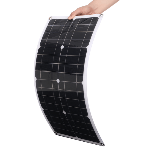 Semi-Flexible Solar Power Panel System Kit Solar Panle Type-C USB Dual DC Port 5V/12V/18V W/ Solar Charge Controller