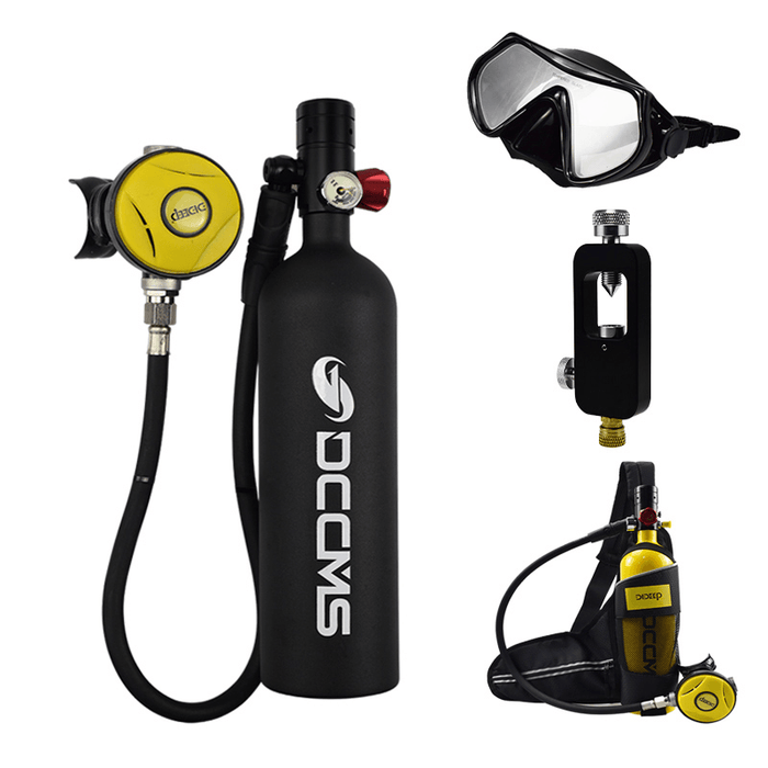 1L Scuba Oxygen Cylinder Air Tank Underwater Breathing Equipment Pump Tool Set