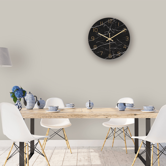 CC010 Creative Marble Pattern Wall Clock Mute Wall Clock Quartz Wall Clock for Home Office Decorations