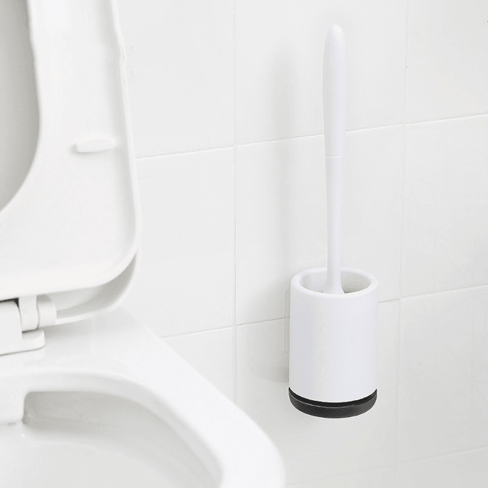 Wall Mounted /Floor Stand 360° TPR Soft Bristle Silicone Toilet Cleaning Brushes with Holder