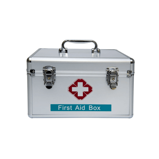 12 Inch Lockable First Aid Box Kit Family Office Medicine Storage Portable Handle Carry Case