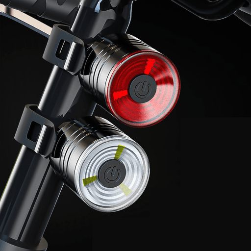 BIKIGHT 1Pair Bicycle Headlight +Taillight Night Riding Warning Light Aluminum Alloy Waterproof Outdoor Cycling Mountain Bike LED Light