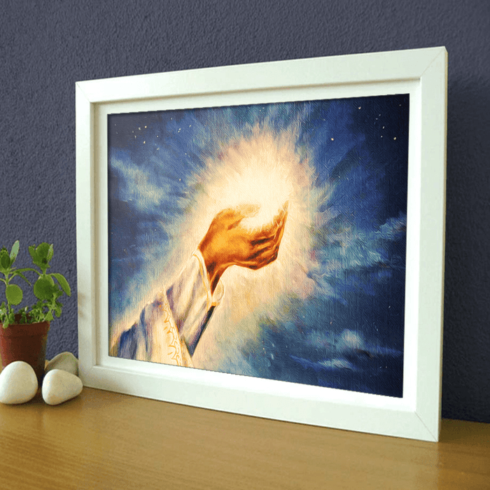 Miico Hand Painted Oil Paintings Light of Christ Wall Art Home Decoration Paintings