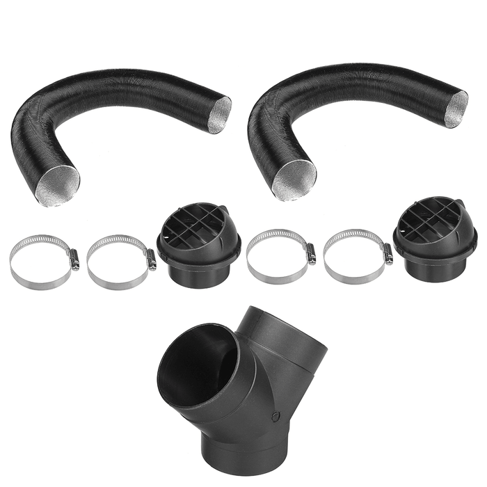 75Mm Heater Pipe Duct + Warm Air Outlet + Y Branch + Hose Clip for Parking Diesel Heater