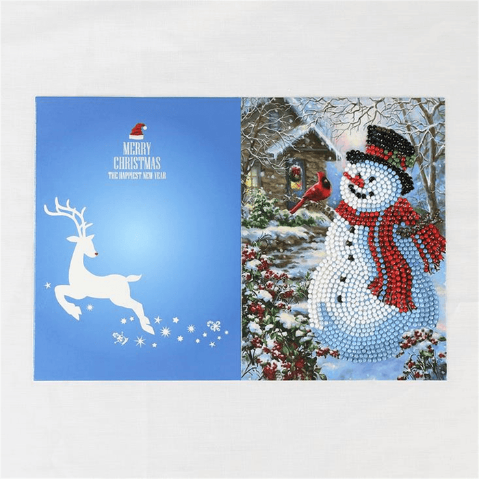 5D DIY Diamond Painting Christmas Greeting Card Cross Stitch Embroidery Mosaic Holiday Decor