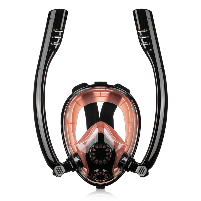 Antifog Double Tube Full Face Snorkel Scuba Diving Mask Swim Breathing Goggles with Camera Mount