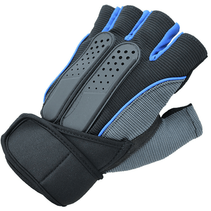 KALOAD 1 Pair Anti-Slip Half Fingers Gloves Outdoor Riding Fitness Sports Exercise Training Gym Gloves