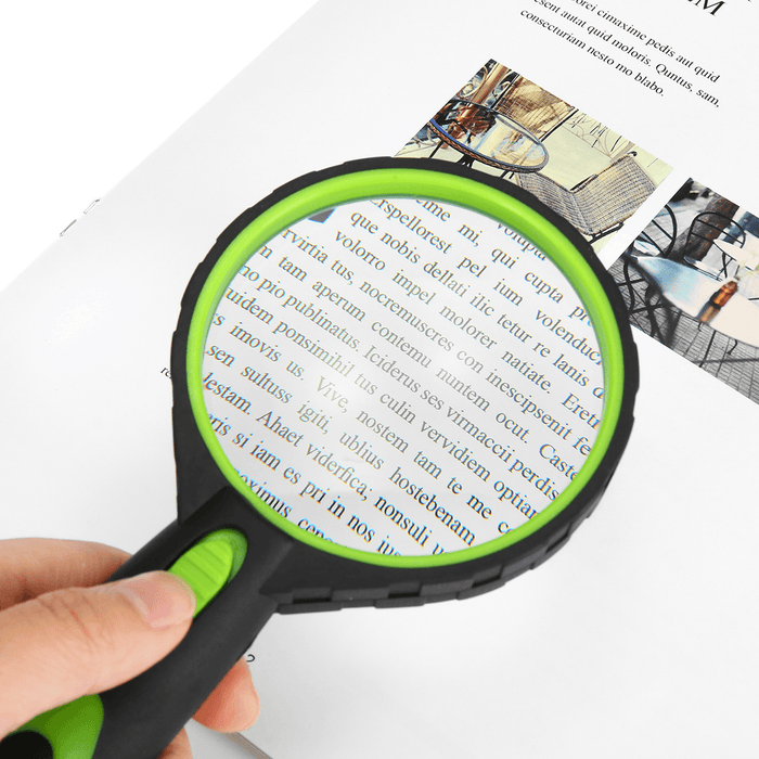 LED Handheld Magnifying Glass Rubber Anti-Fall 10 Times Magnification Magnifiers