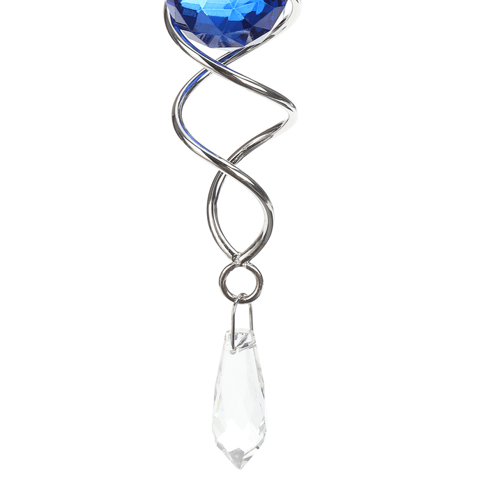 12'' Crystal Ball Wind Spinner Spiral Tails Stabilizer Sun Catcher Decoration W/ Hook