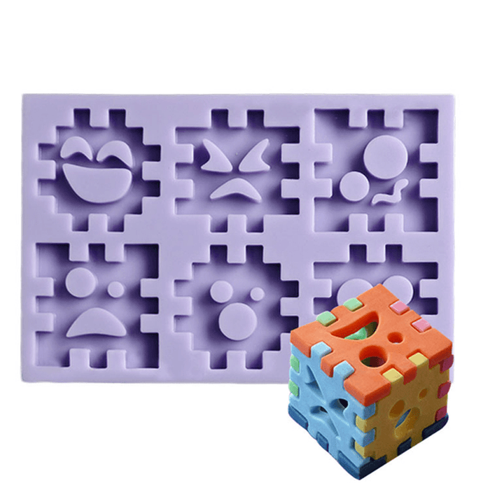 Blocks Expression Silicone Cookie Mold Fondant Cake Mould Creative Baking Accesseries
