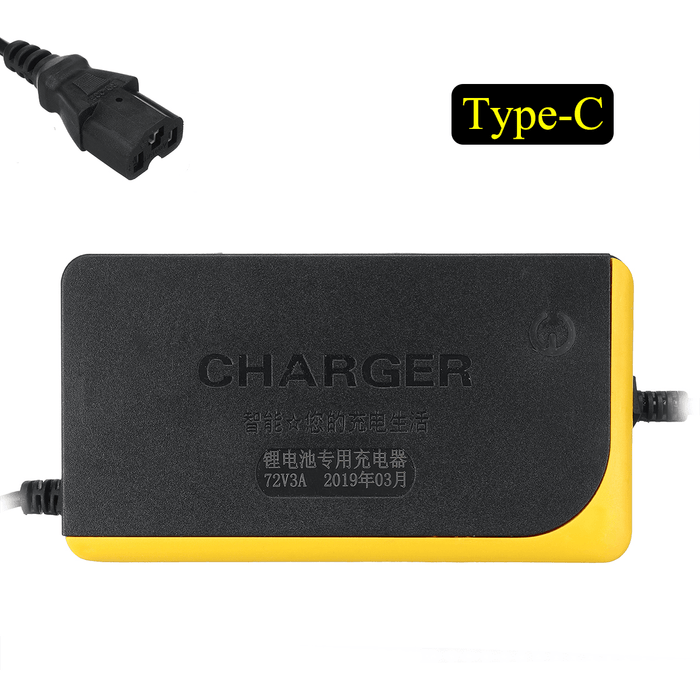 72V 3A Lithium Battery Charger for Electric Bicycle Skateboard E-Bike Scooter