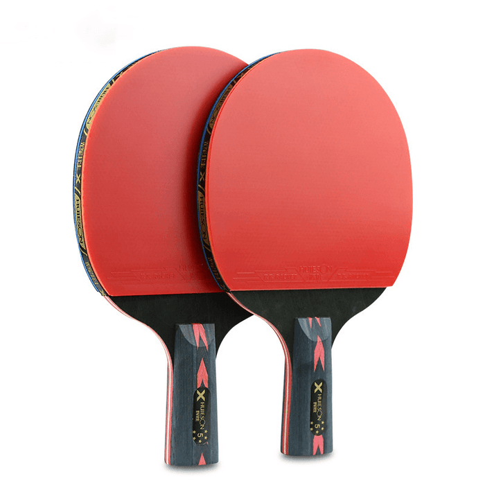 2 Pcs Table Tennis Racket Professional Wood Rubber Table Tennis Paddle Sport Equipment