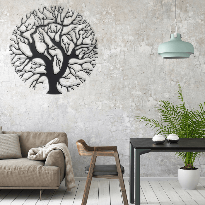 Metal Wall Art Decor Sculpture Tree of Life for Hotel Coffeeshop Bookstore