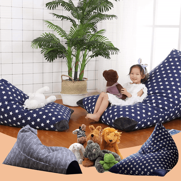EXTRA LARGE Stuffed Animal Toy Storage Bean Bag Kids Bean Cover Soft Seat Lazy Sofa Star Diamond Shape Sofa