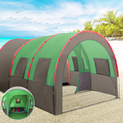 8-10 People Large Tunnel Tent Waterproof Double Layer for Family Party Outdoor Travel Camping Tent