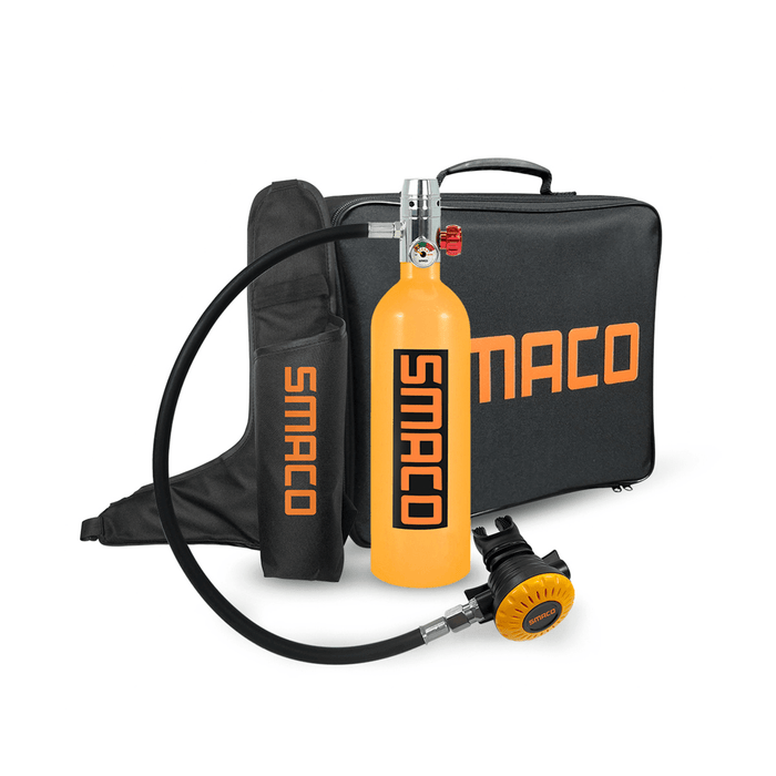 SMACO 1L Scuba Oxygen Cylinder Underwater Diving Set Air Oxygen Tank with Adapter & Storage Box Diving Set Equipment A