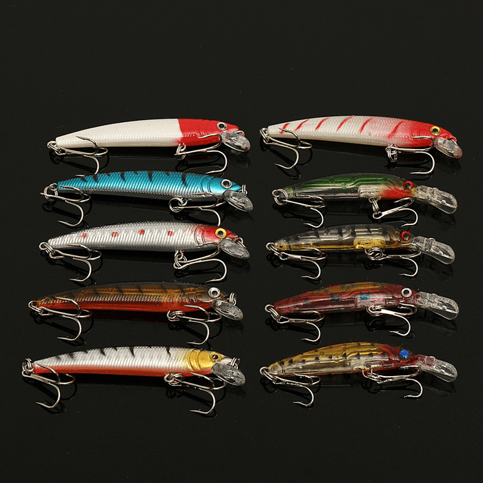 ZANLURE Lot 56 Mixed Minnow Fishing Lures Bass Baits Crankbaits Sharp Hooks Tackle Set