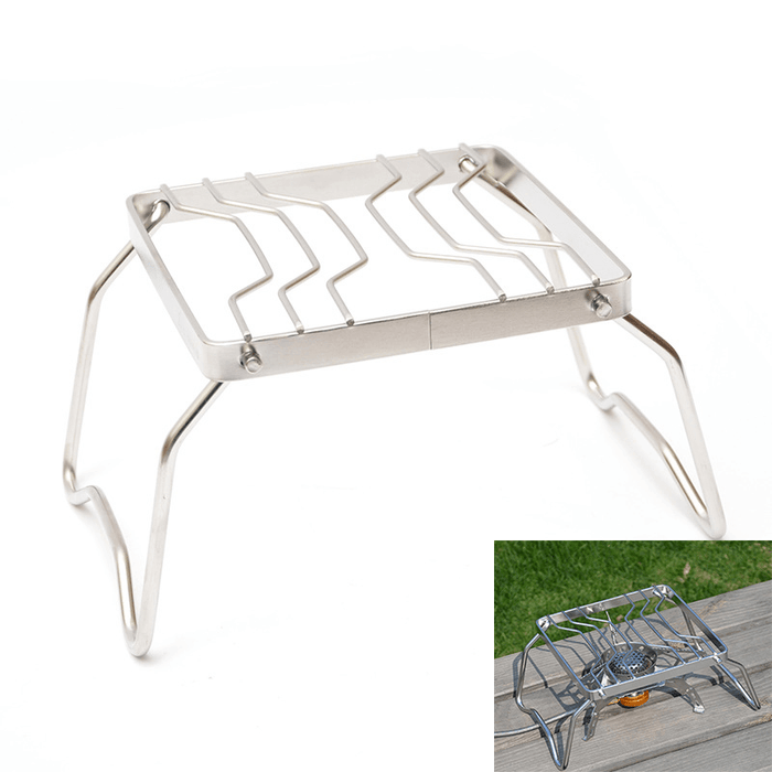 Outdoor Stainless Steel BBQ Grill Cooking Stove Holder Folding High Stability Heat-Resistant Durable