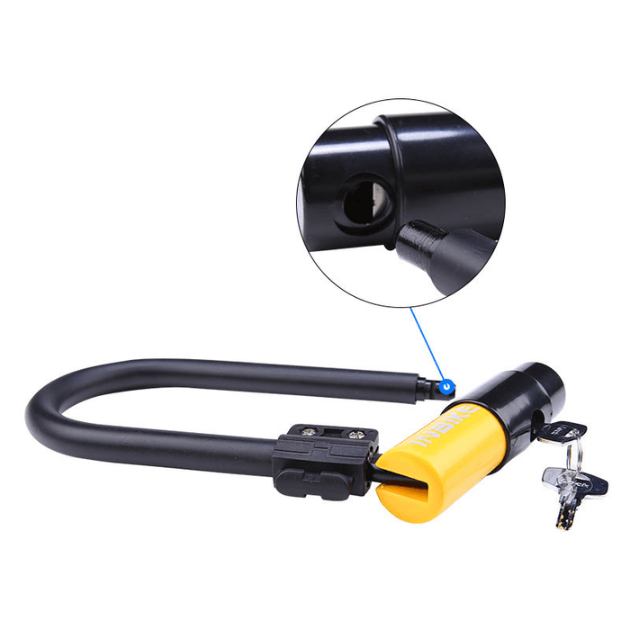 BIKEGHT Bike U-Lock Steel Rope Lock Anti-Theft Anti-Hydraulic Shear Motorcycle Electric Scooter E-Bike Cycling Cable Locks with 2 Keys Bracket Bicycle Accessories