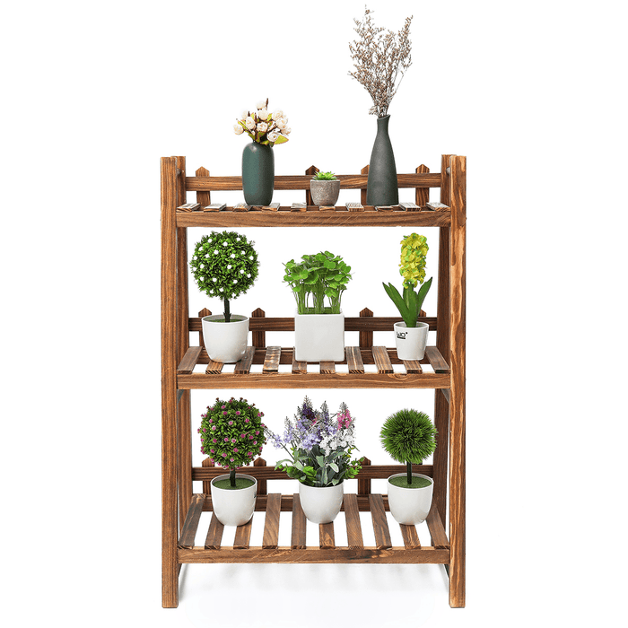 Heavy Duty Wood 3 Tier Plant Stand Shelf Indoor Outdoor Flower Pot Rack Holder Rack