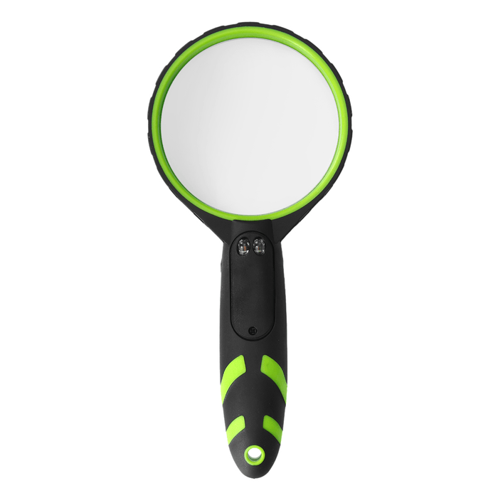 LED Handheld Magnifying Glass Rubber Anti-Fall 10 Times Magnification Magnifiers