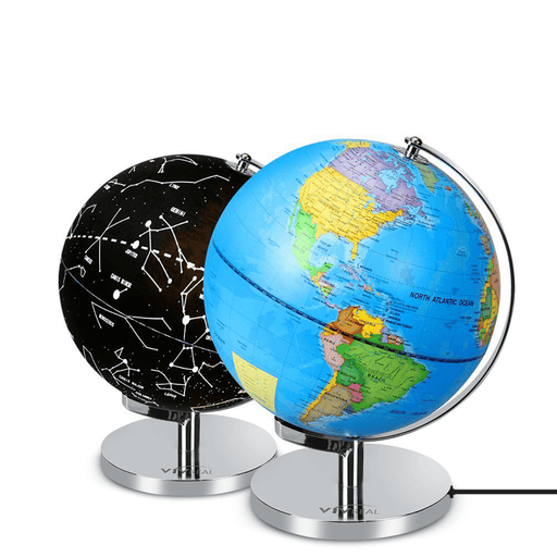 9 Inch LED World Globe Earth Tellurion Rotating Stand Geography for Education