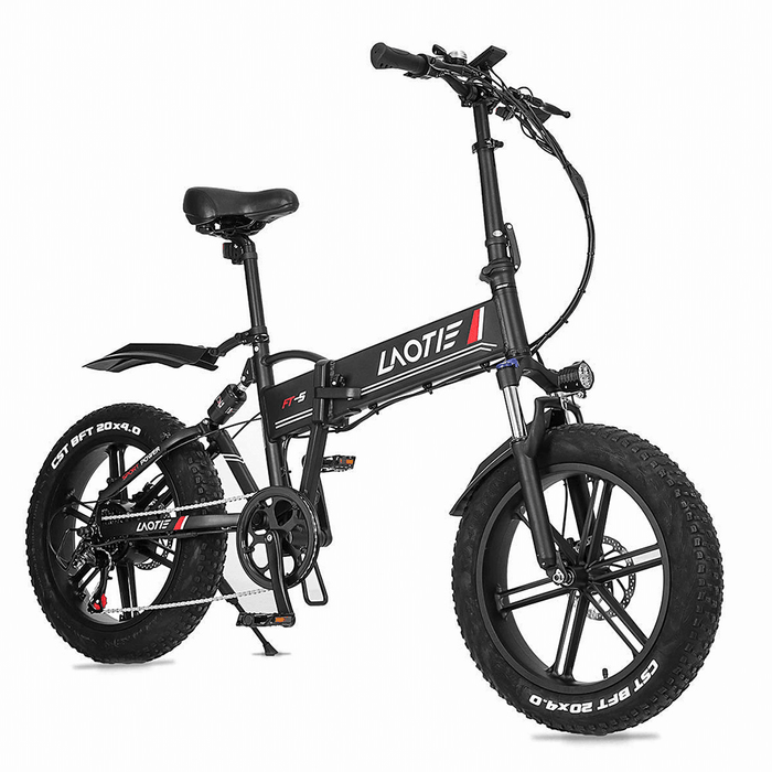 LAOTIE® FT5 20In Fat Tire 48V 10Ah 500W Folding Electric Moped Bike 35Km/H Top Speed 80-90Km Mileage E-Bike