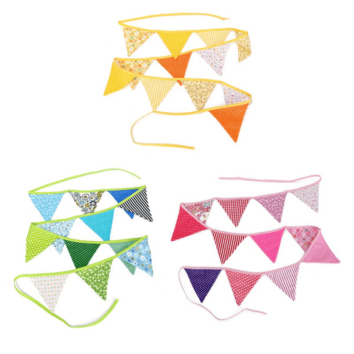 Lovely Handmade Fabric Flags Buntings Pennants Wedding Birthday Party Decoration Flag Bunting