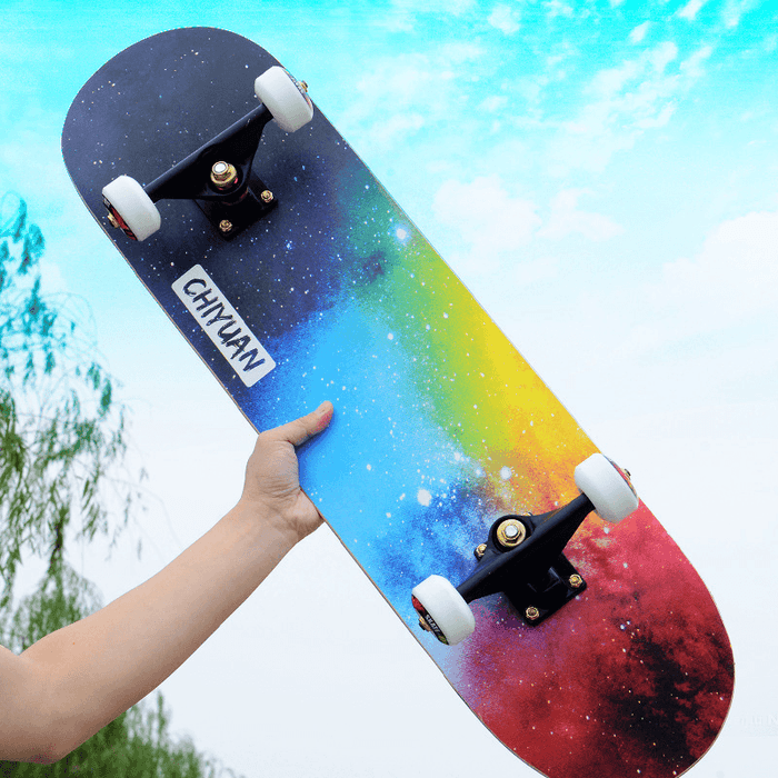 80X21Cm Double Kick Skateboard for Beginner＆Professional 3A Grade 7 Layers Maple with Non-Slip Emery Board Surface