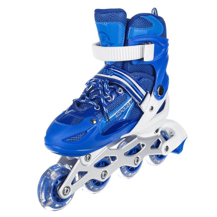 Professional Adjustable Inline Skates Sneakers Roller Blades with 1 Flashing Wheel Protective Gear Set for Kids Teen Adult
