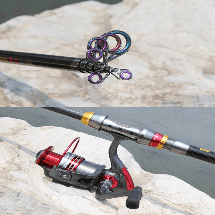 ZANLURE 1.8-3.6M Carbon Fiber Telescopic Fishing Rod Mini Portable Spinning Rod Sea Fishing Rod