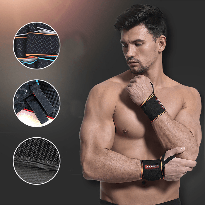 AOLIKES 1Pair Non-Slip Breathable Winding Sports Bracers Bandage anti Fatigue Compression Wrist Guard Support Fitness Protective Gear