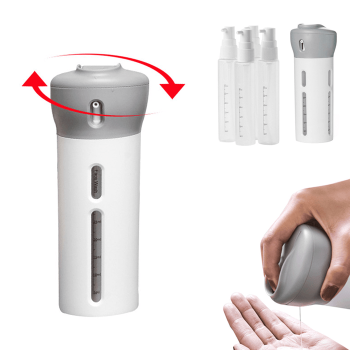 Ipree® 4 in 1 Lotion Shampoo Gel Travel Dispenser Refillable Bottles Mini Portable Cosmetics Container Storage Box