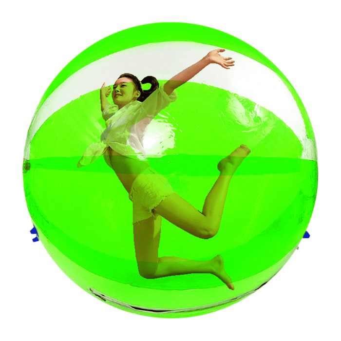 2M/6.6Ft Inflatable Float PVC Ball Soft Water Walking Ball with Zipper Swimming Pool Rolling Dance Ball Water Play Toys Kids Adult Green for Outdoor Water Sports Maxload 150KG