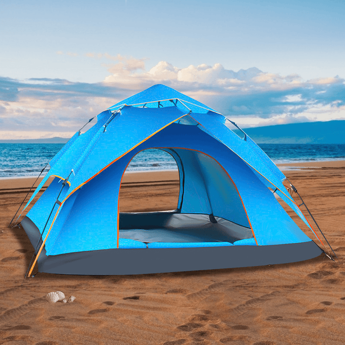 3-4 Person Camping Tent Instant Automatic Double Layer Waterproof Sunshade Canopy Outdoor Travel Beach